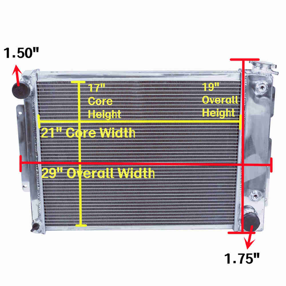 3 Row Aluminum Radiator for 1967-1969 Chevy Camaro/Firebird Small Block V8 AT/MT