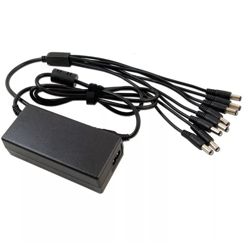 DC 12V 5A Power Supply Adapter with 8-Way Split Cable for CCTV Security Camera DVR