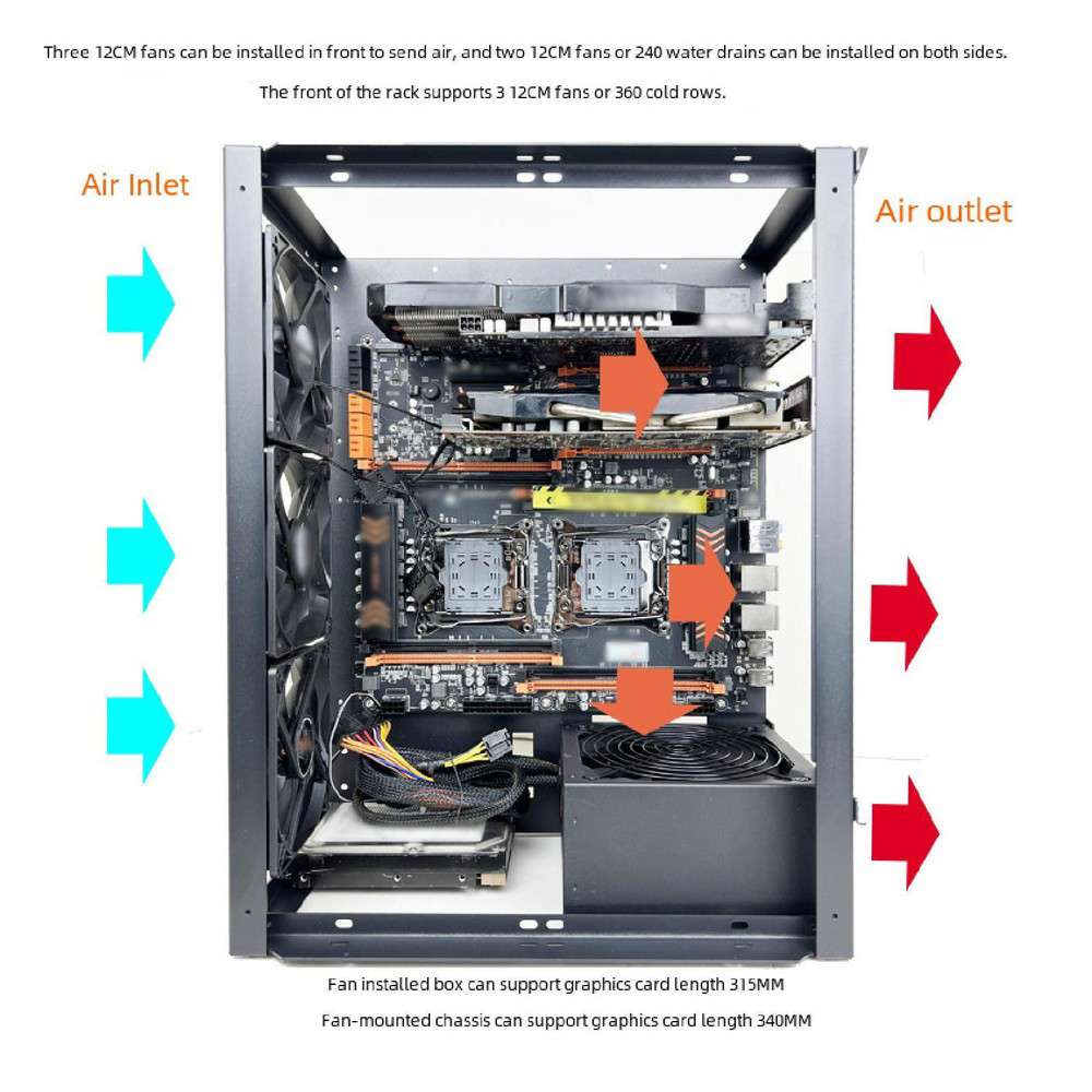 DIY Gaming Computer Case Stackable Rack for EATX/ITX Motherboards - Portable and Easy Assembly