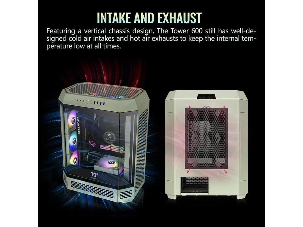 Thermaltake Tower 600 Matcha Green Mid-Tower ATX Case with 3 Tempered Glass Panels