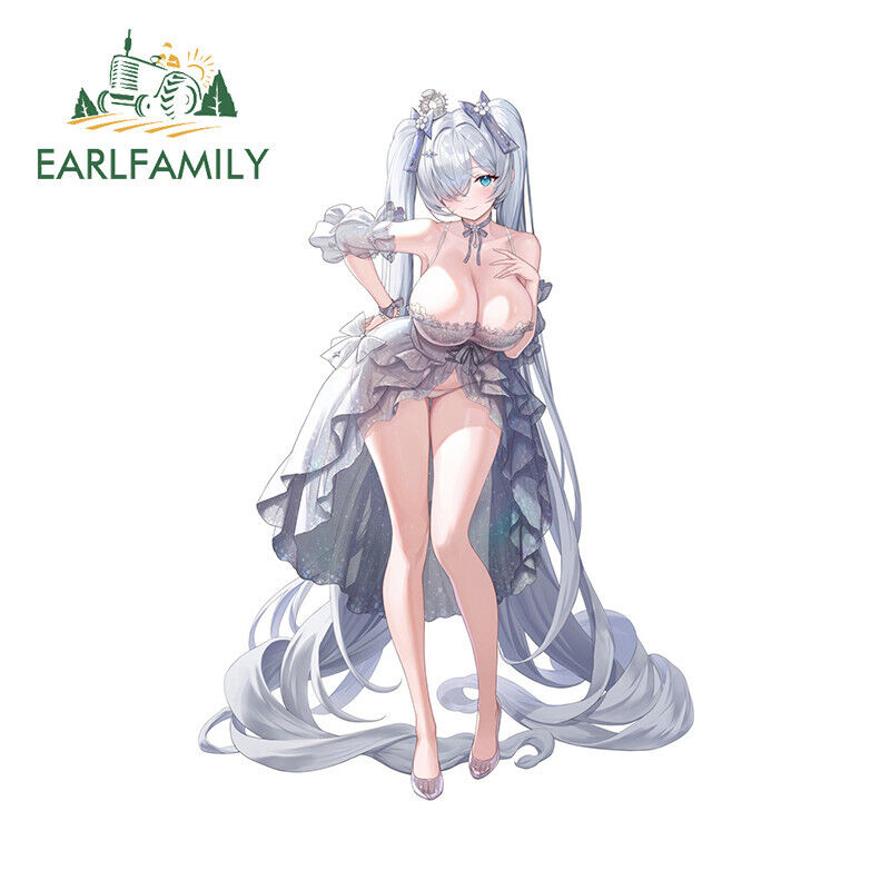 EARLFAMILY 5.1 Anime Girl Car Stickers for Laptop, Motorcycle, and Computer Cooler