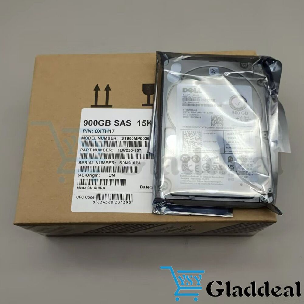 New Dell 900GB SAS 15k 2.5" 12G HDD XTH17 Seagate ST900MP0026 in 3.5" Caddy