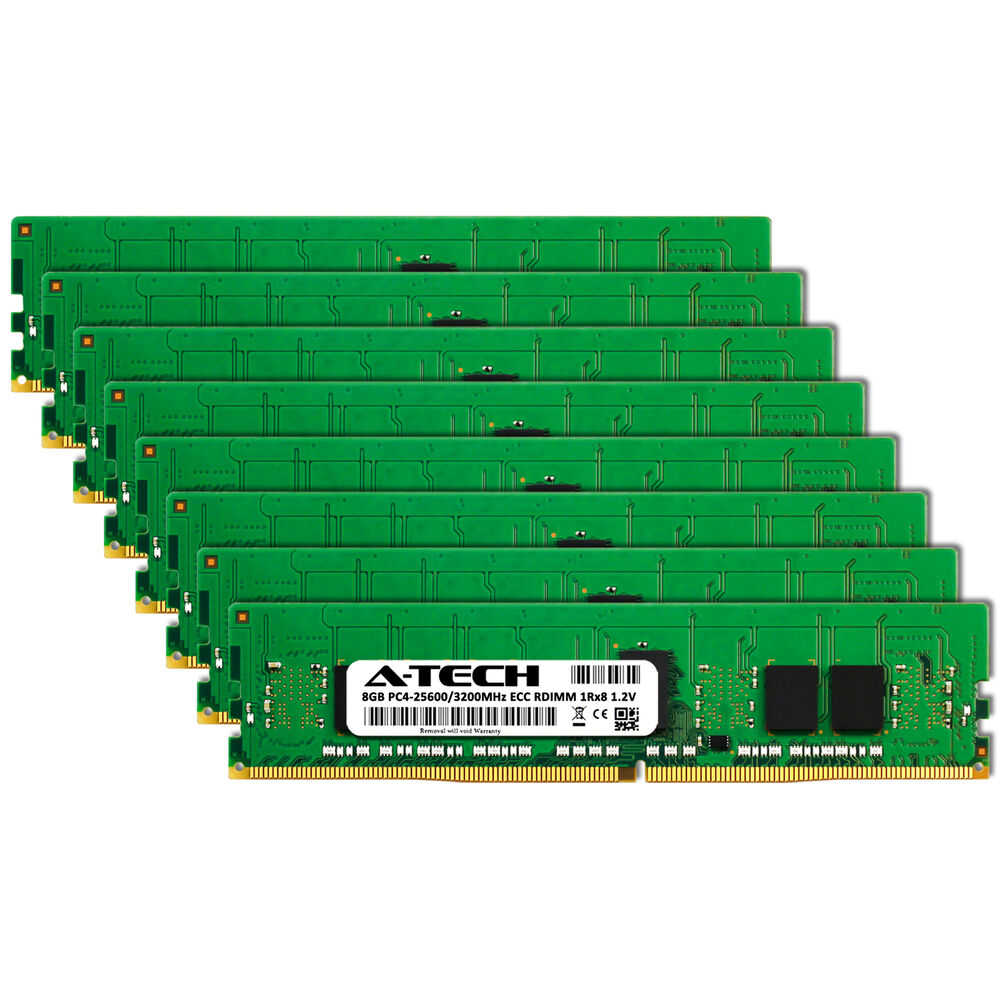 64GB 8x 8GB PC4-3200 RDIMM Supermicro 1114CS-TNR Memory RAM