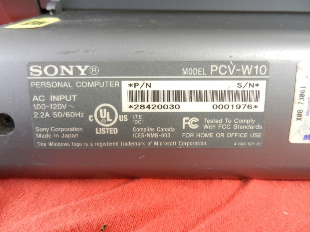 Rare Vintage Sony PCV-W10 All-in-One Personal Computer - 1st VAIO - Functional AS-IS
