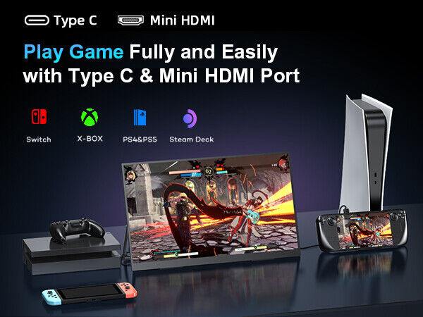 UPERFECT 18.5" 100Hz Portable Monitor with 1080P Display, HDMI, Type-C, 100% sRGB, and 1200:1 Contrast Ratio