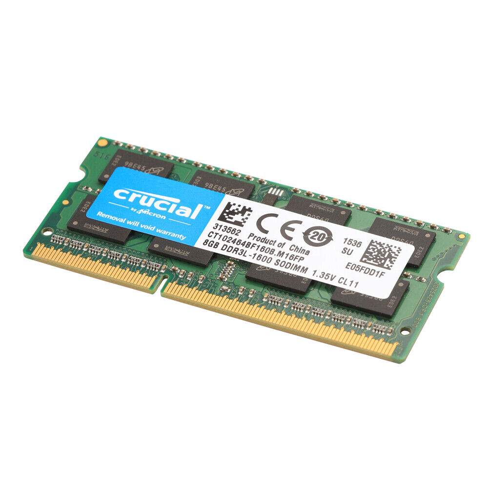 10-Pack Crucial 8GB DDR3L 1600MHz SODIMM Laptop Memory