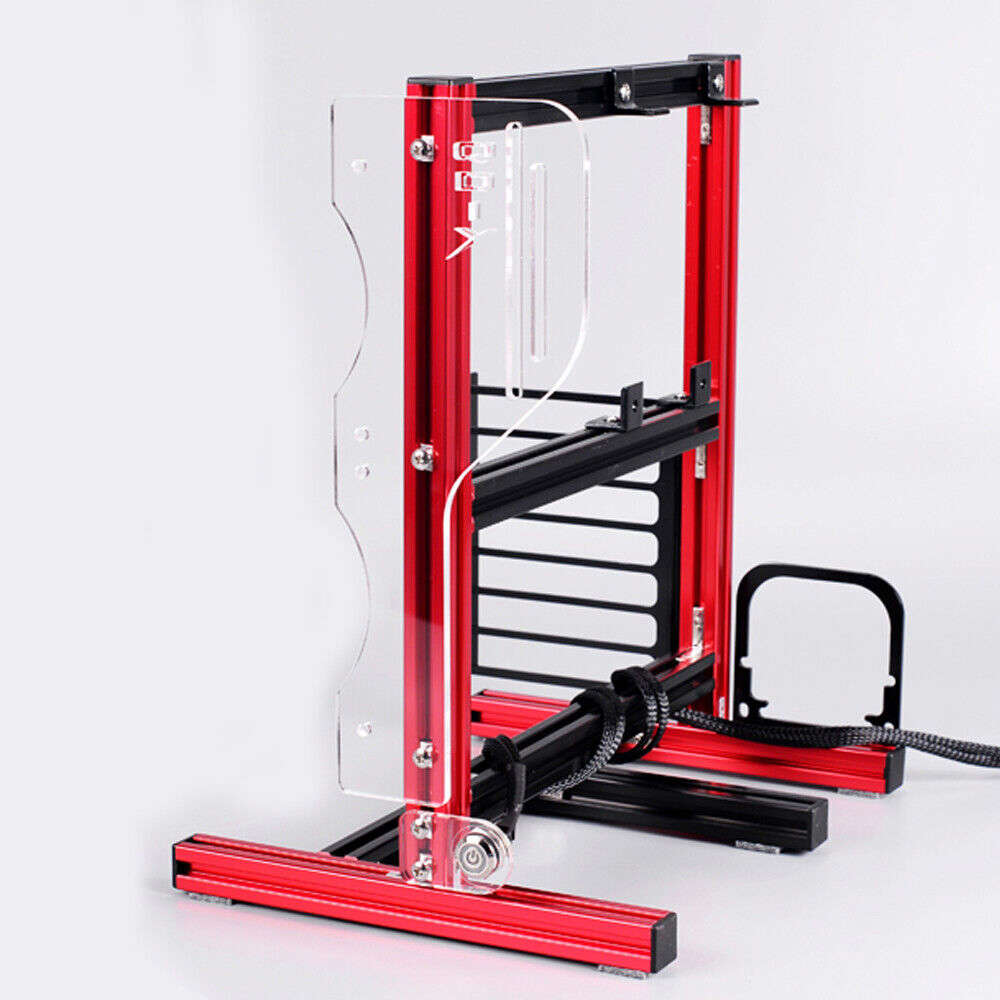Red DIY ITX ATX MATX PC Frame Test Bench Open Air Case with Water Cooling Fan