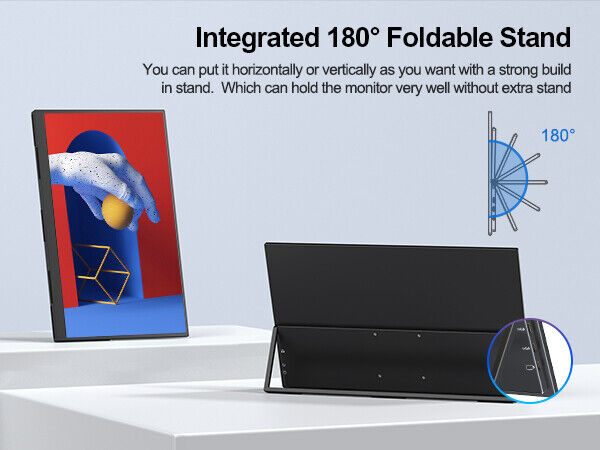 UPERFECT 18.5" 100Hz Portable Monitor with 1080P Display, HDMI, Type-C, 100% sRGB, and 1200:1 Contrast Ratio
