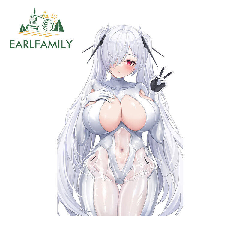 EARLFAMILY 5.1 Anime Girl Car Stickers for Laptop, Motorcycle, and Computer Cooler