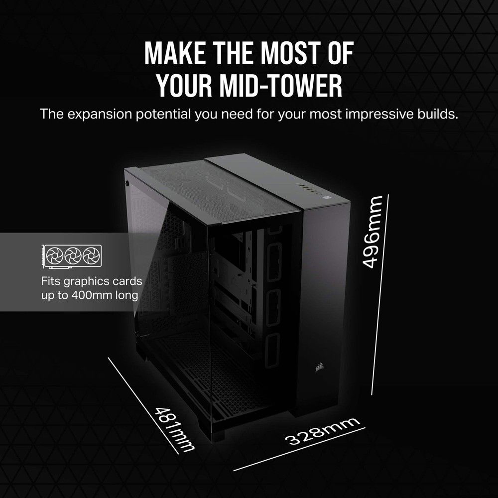 CORSAIR 6500X ATX Mid-Tower Dual Chamber PC Case - Black