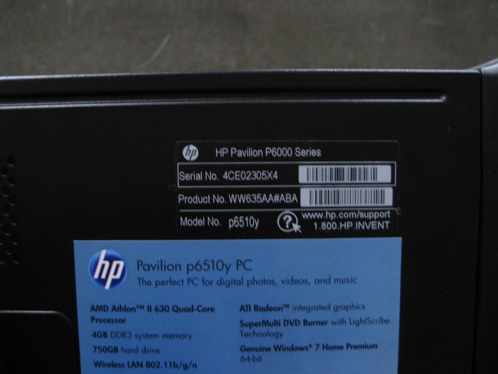 HP Pavilion P6000 PC Empty Case for DIY Computer Tower with Fan, Power Button, and Screws