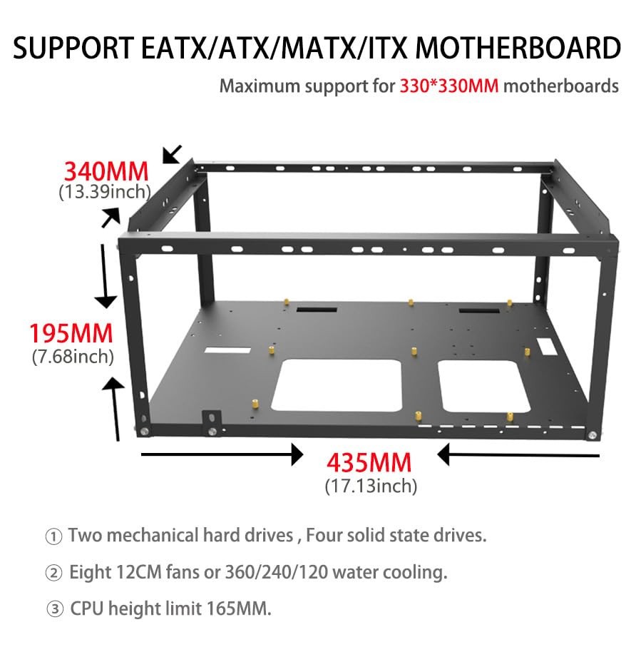 DIY Open Air PC Frame Desktop Chassis Stackable Rack Stand