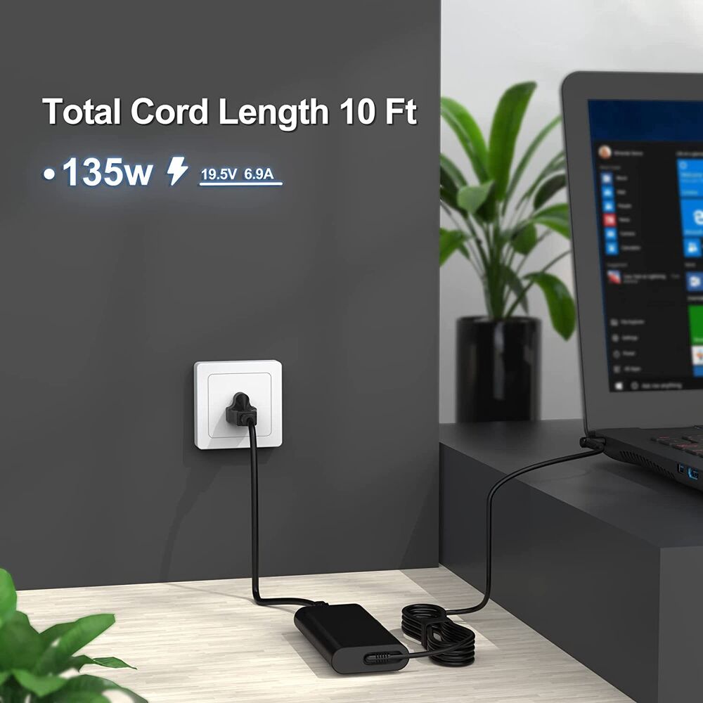 135W Adapter Charger for HP Spectre x360 Pavilion Gaming 15 17 15 ec0013dx