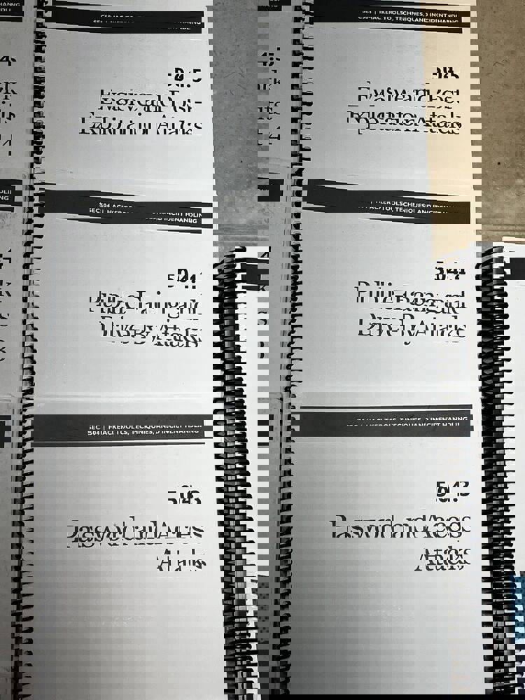 SANS SEC504 2017 Complete Set of (10) Books on Computer Network & Hacker Exploits