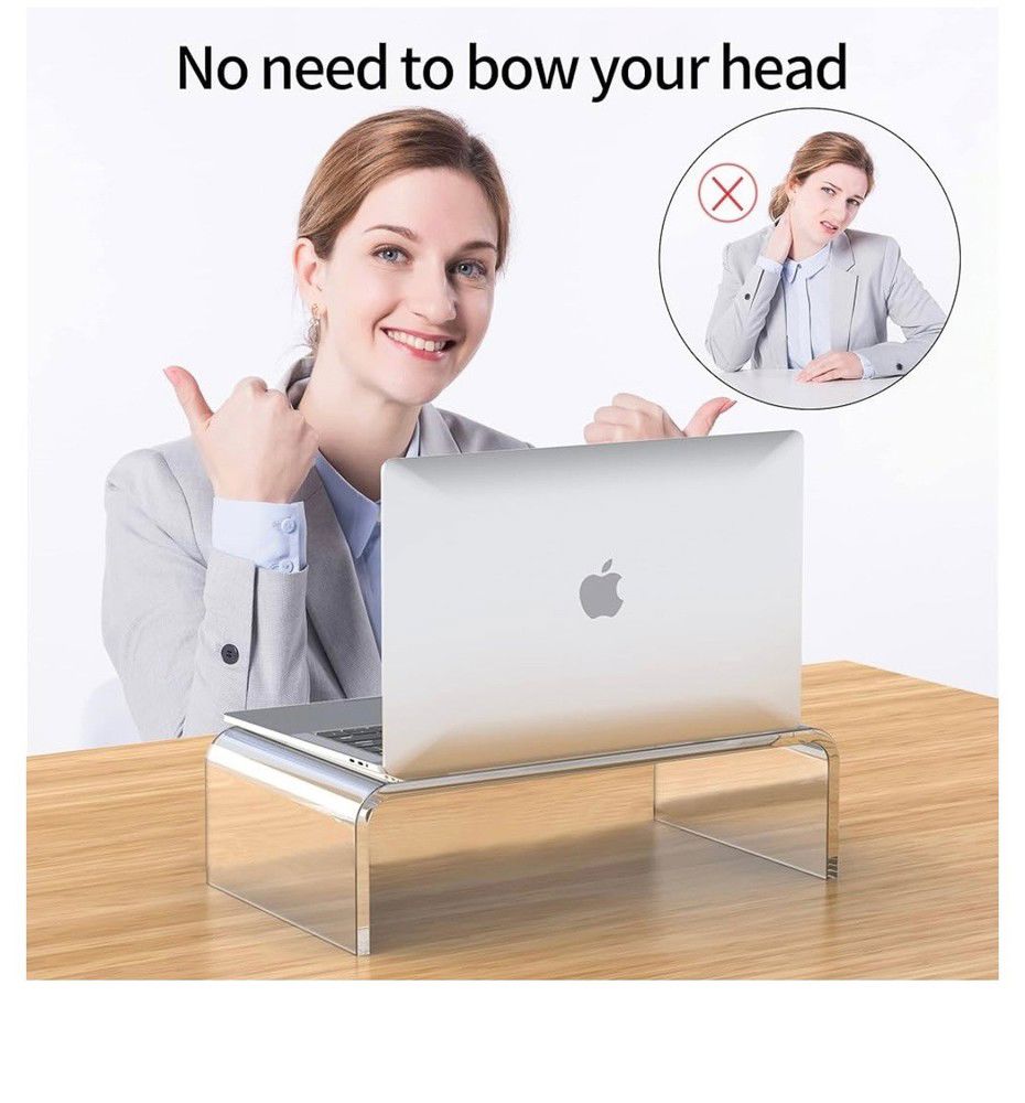 Acrylic Monitor Stand Riser for Laptop and Computer