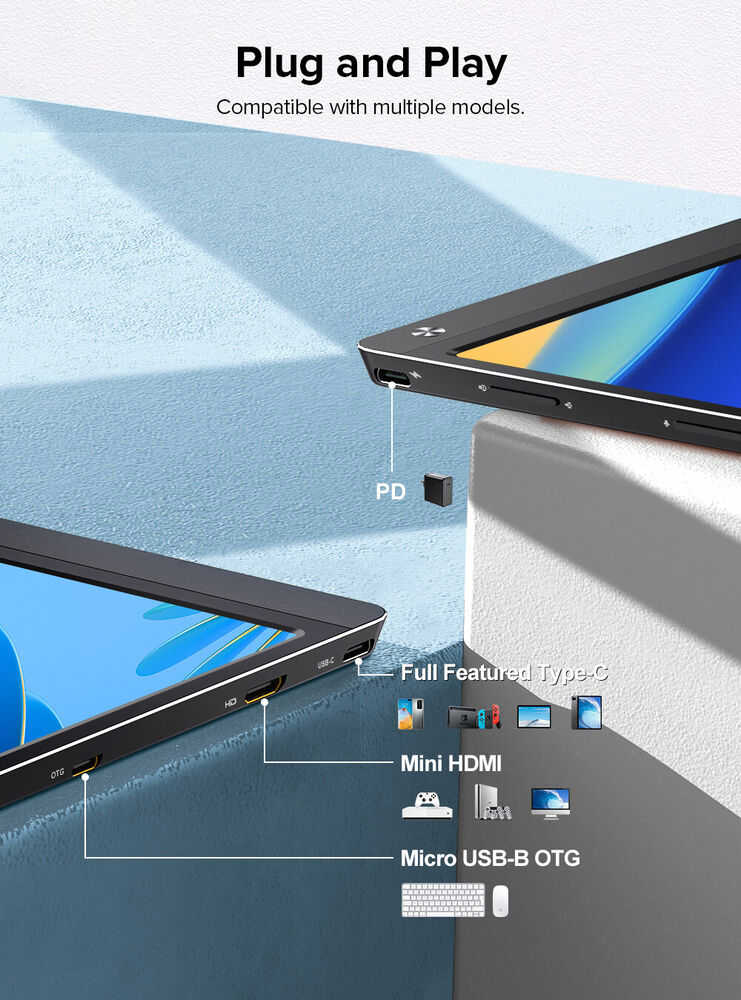 UPERFECT 15.6" 120Hz 1080P Portable Touchscreen Monitor with Built-in Battery