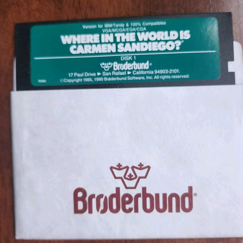 Where in the World is Carmen San Diego VTG 1989 MS-DOS PC Game Complete Set