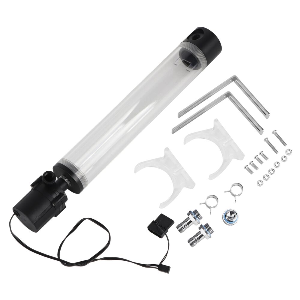 Acrylic Computer DIY Water Cooling Cylinder Reservoir with 19W Pump G1/4