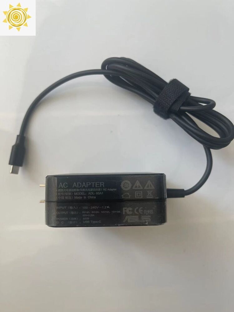 ASUS 65W Type-C USB-C AC Adapter Charger for ZenBook, Chromebook, and Transformer Book
