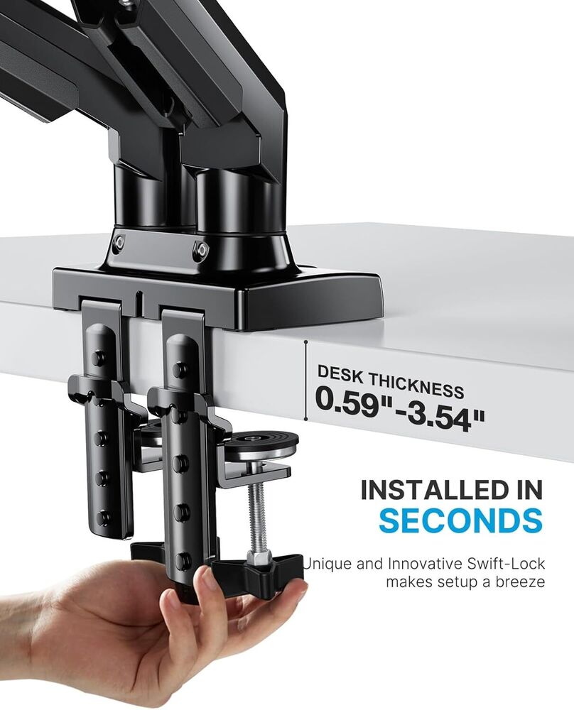 Dual Monitor Stand - Full Adjustable Monitor Desk Mount Swivel Vesa Bracket