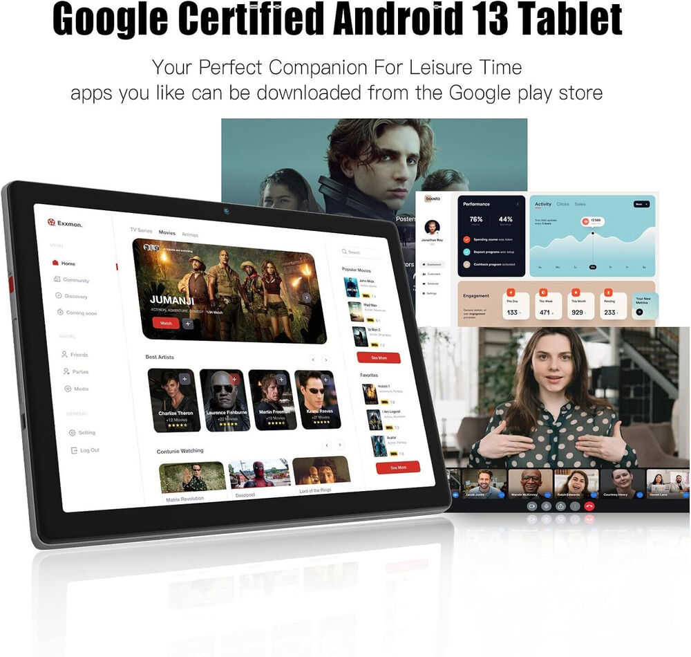 Anmesc Tablet 10.1 Android 13 Touch Tablet with 64GB Storage and Quad Core Processor