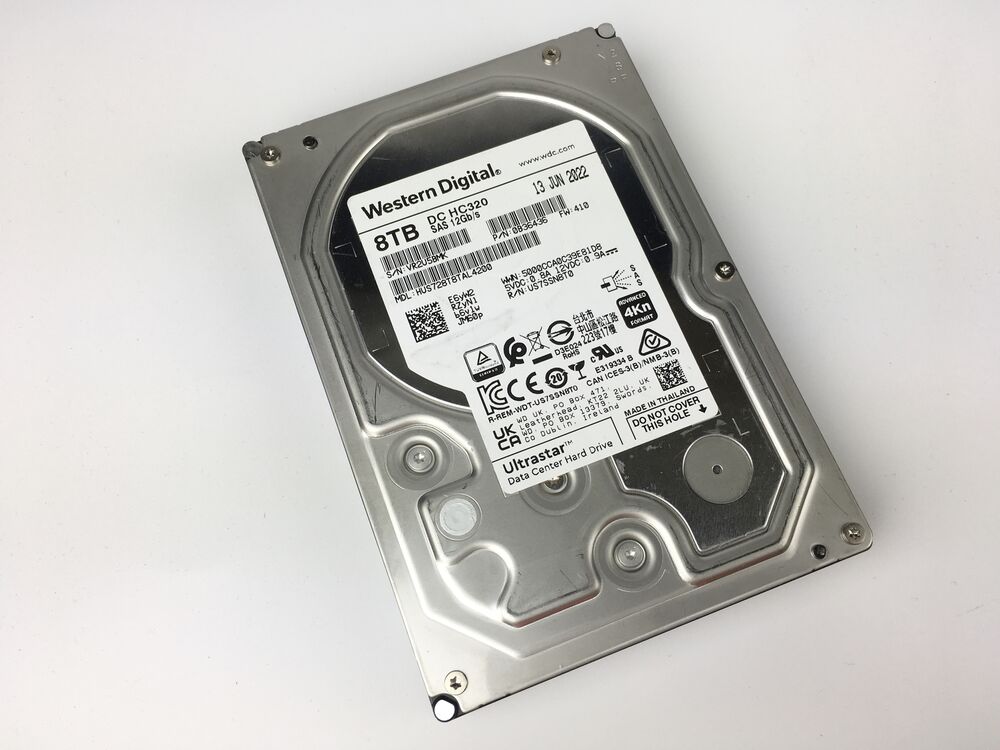 Lot of 2 WD Ultrastar HC320 HUS728T8TAL4200 8TB SAS 3.5 Server Hard Disk Drive