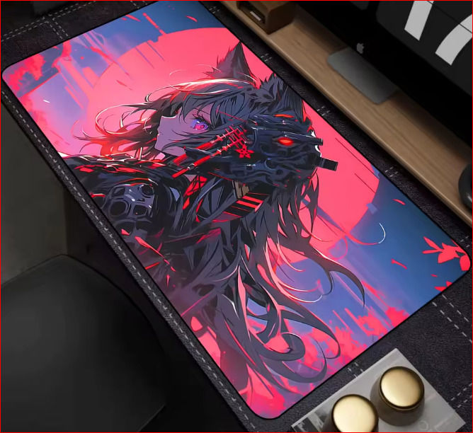 Kawaii Anime Girl Computer Keyboard Mousepad Gamer Large Non-Slip Mouse Mat v3