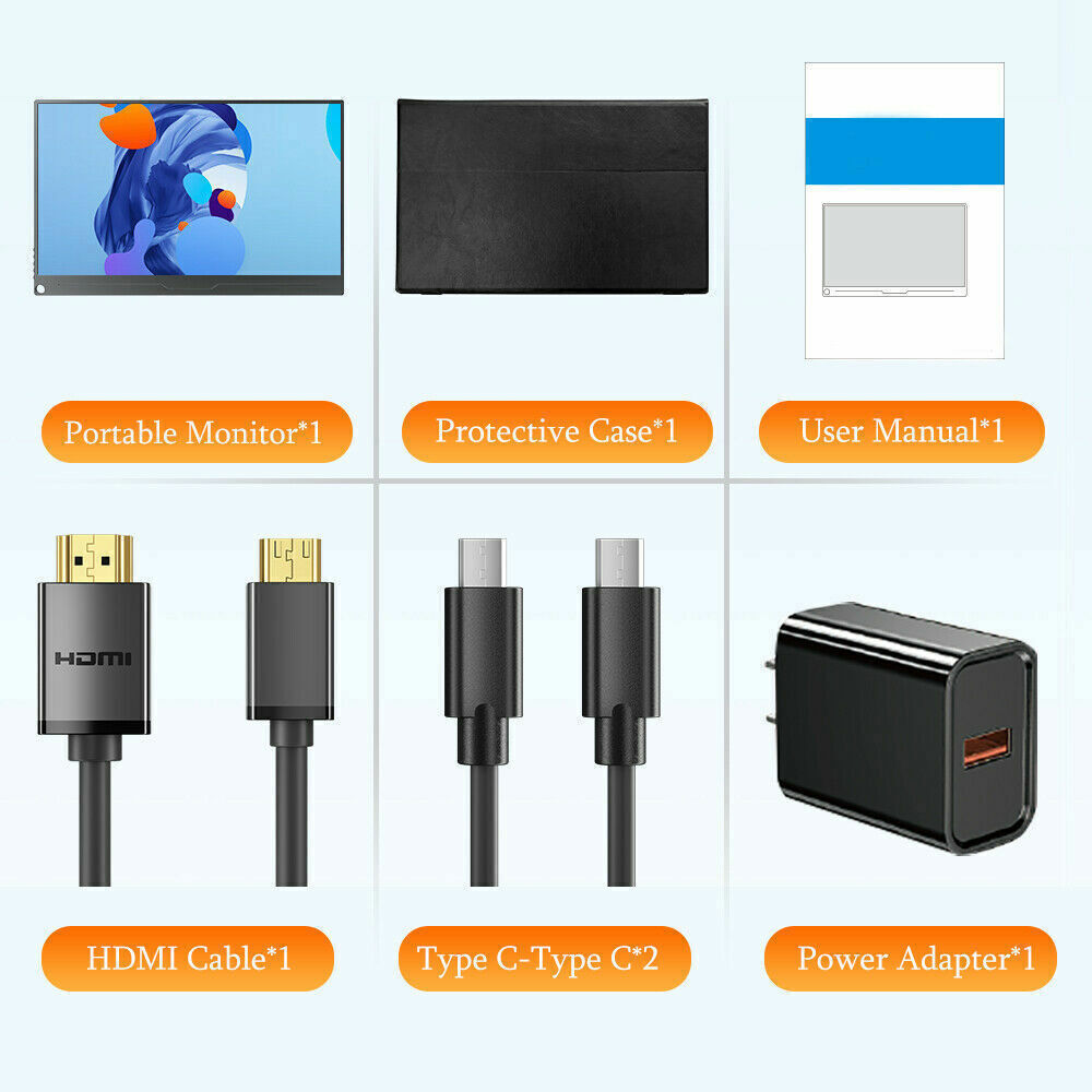 15.6 Inch 1080P Gaming IPS HDR Portable Monitor with HDMI and USB-C