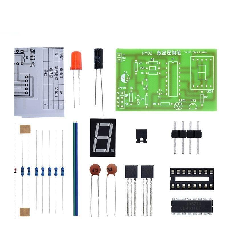 LED Logic Pen DIY PCB Digital Display Soldering Board for Electronic Test Circuit