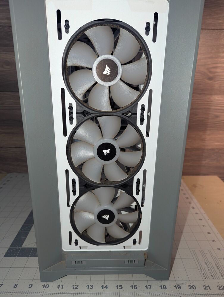 CORSAIR 4000X Tempered Glass ATX Case White with 6 LL120 RGB Fans & Hub