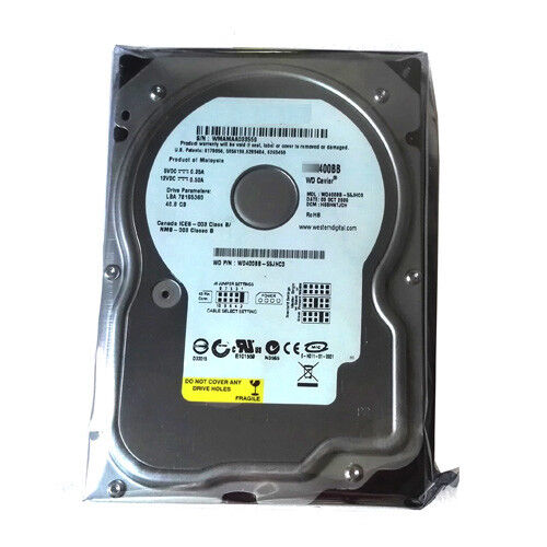 Western Digital 40GB WD400BB 7200RPM PATA IDE 3.5 Desktop HDD Hard Disk Drive