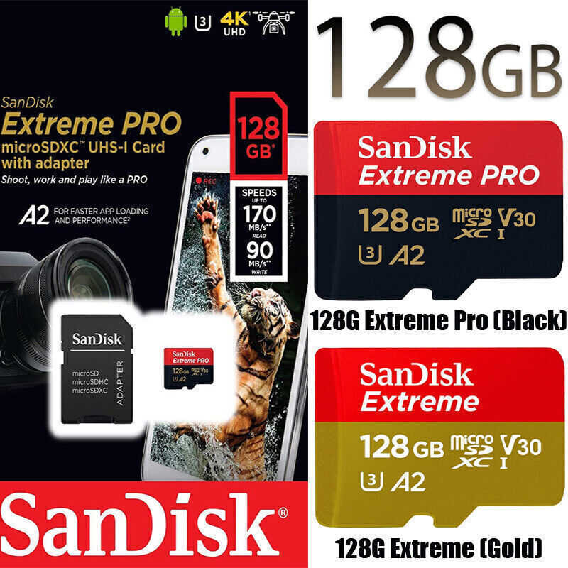 SanDisk Micro SD Card 128GB/256GB Extreme Pro Ultra Memory Cards with 170MB/s Speed
