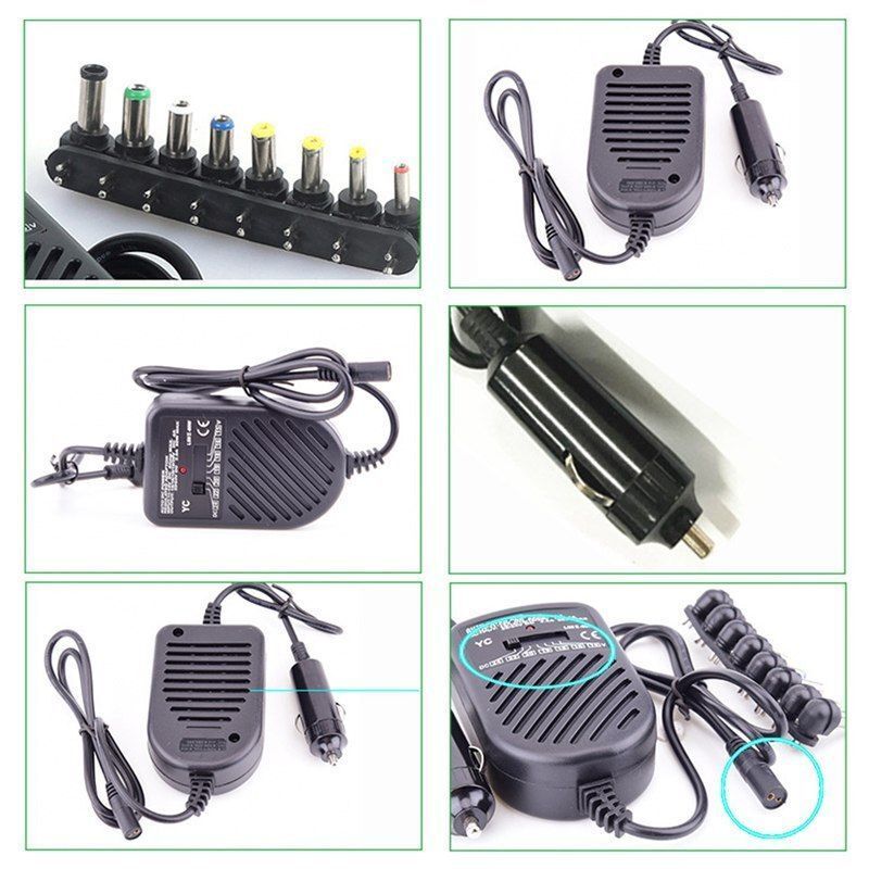 80W Universal Car Charger Power Supply Adapter for Laptops - Compatible with SONY, HP, IBM, Dell (US Plug)