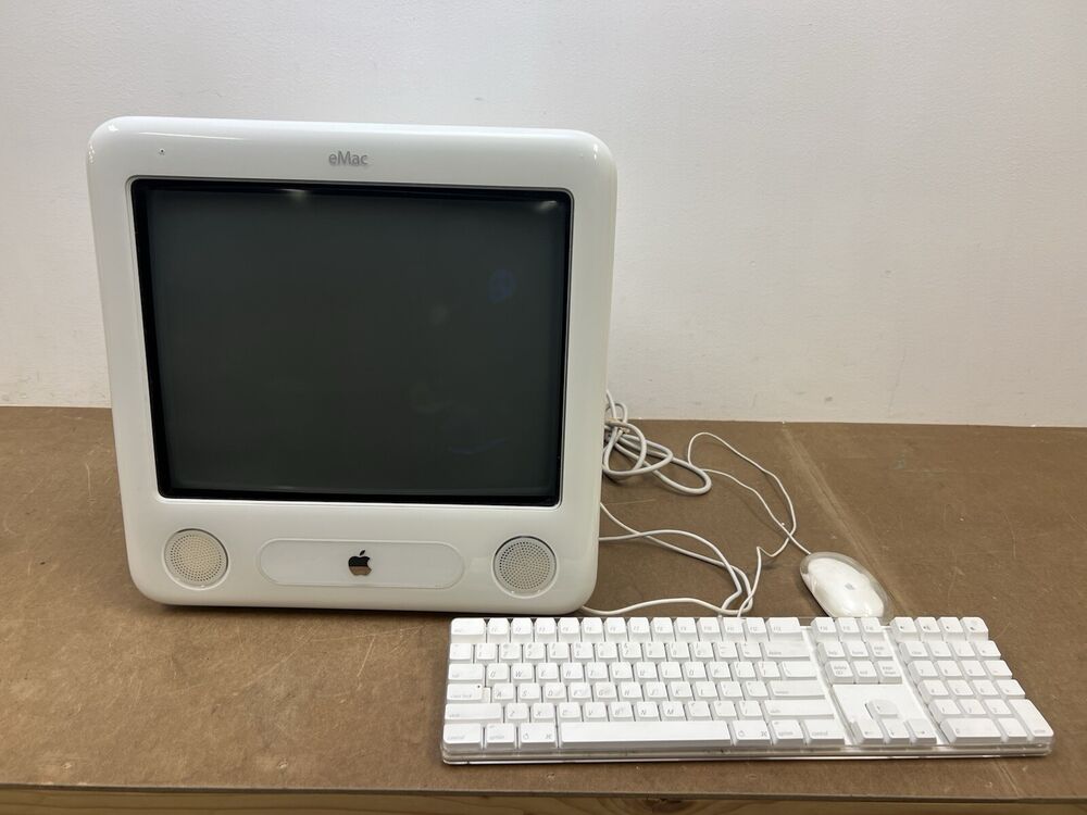 Vintage Apple eMac A1002 All-in-One Power PC with Keyboard & Mouse - Fully Functional Computer