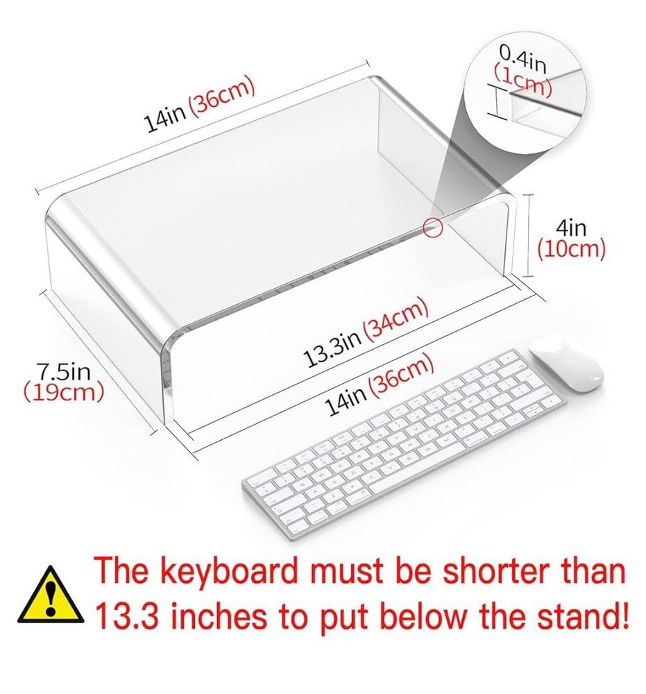 Acrylic Monitor Stand Riser for Laptop and Computer