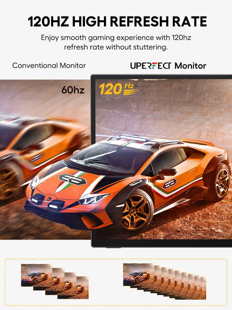 Used 18.5" 120Hz Touchscreen Portable Monitor 1080P for Xbox, PS, Gaming, and Switch