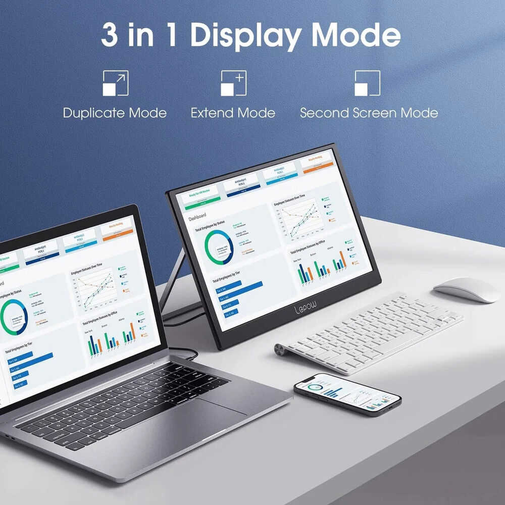 C2 Portable External Monitor 15.6" USB-C HDMI Gaming IPS Display with Built-in Speaker