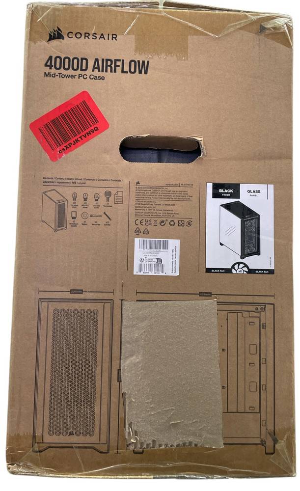 CORSAIR 4000D AIRFLOW Tempered Glass Mid-Tower ATX Case - Open Box NEW