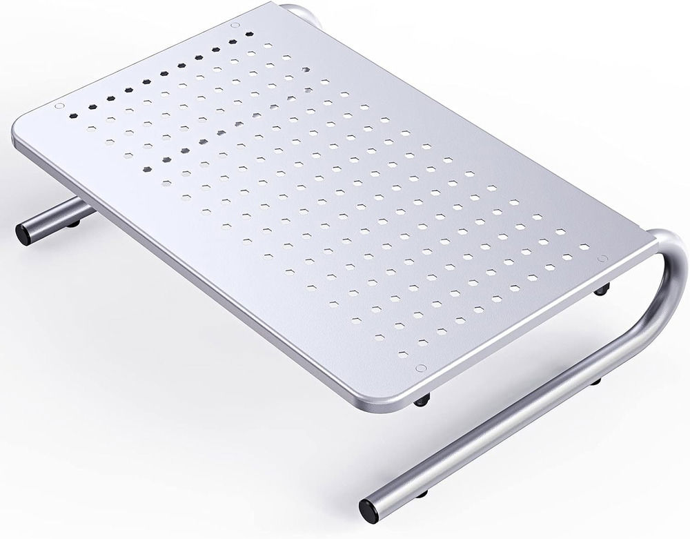 Adjustable Monitor Stand Riser with Vented Metal Design