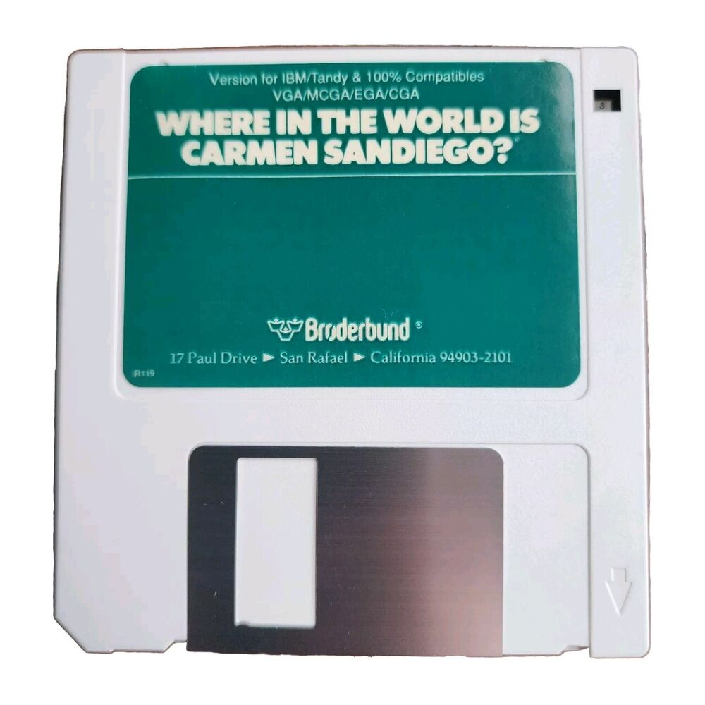 Where in the World is Carmen San Diego VTG 1989 MS-DOS PC Game Complete Set
