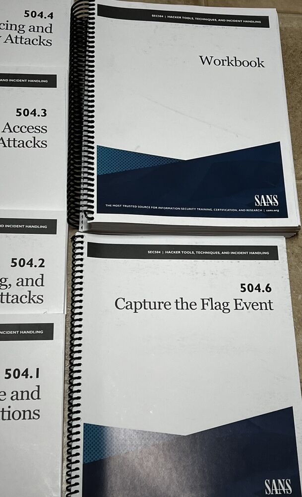 SANS SEC504 2017 Complete Set of (10) Books on Computer Network & Hacker Exploits