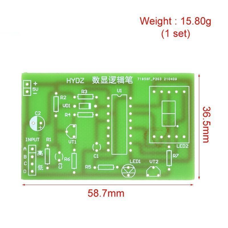 LED Logic Pen DIY PCB Digital Display Soldering Board for Electronic Test Circuit