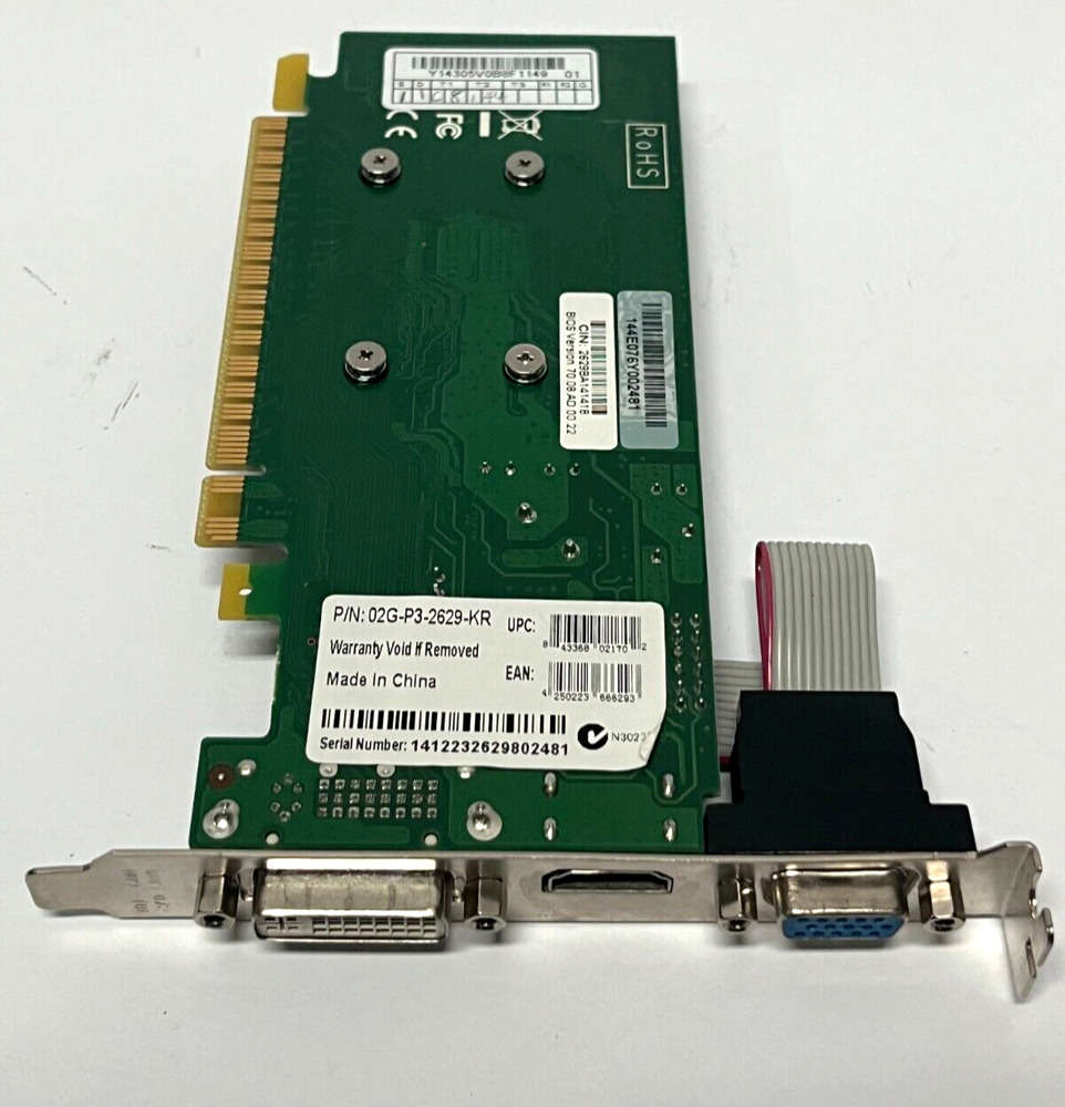 EVGA NVIDIA GeForce GT620 2GB Graphics Card with VGA, DVI, and HDMI Outputs