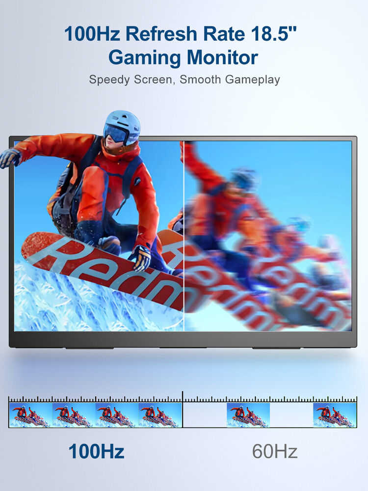 UPERFECT 18.5" 100Hz Portable Monitor with 1080P Display, HDMI, Type-C, 100% sRGB, and 1200:1 Contrast Ratio