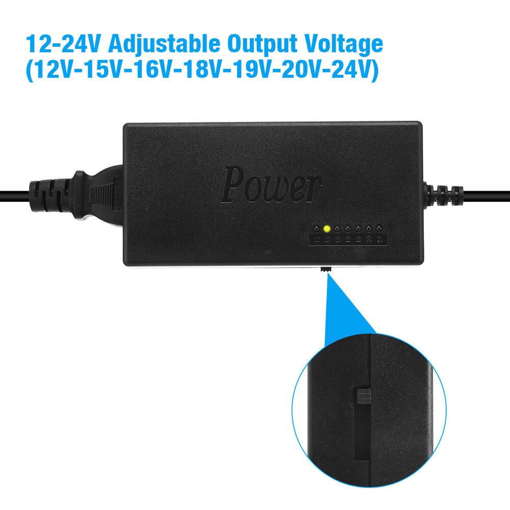Universal Laptop Charger Adapter for Notebook 12-24V Adjustable 96W Power Supply