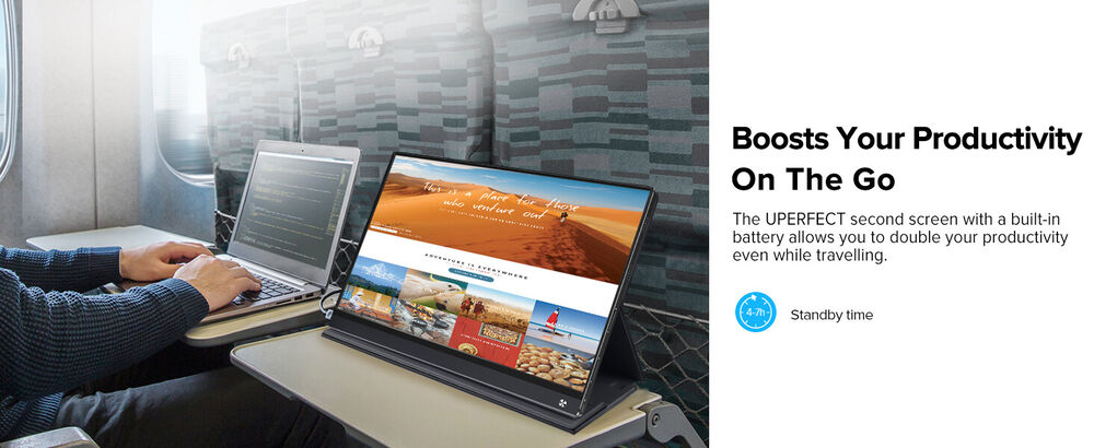 UPERFECT 15.6" 120Hz 1080P Portable Touchscreen Monitor with Built-in Battery