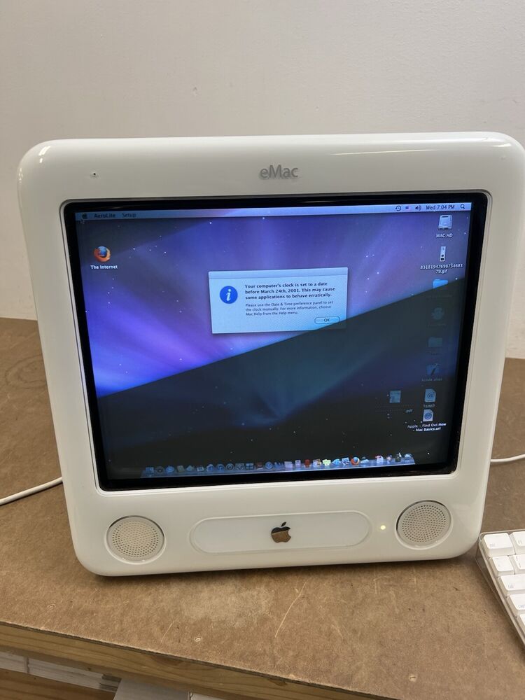 Vintage Apple eMac A1002 All-in-One Power PC with Keyboard & Mouse - Fully Functional Computer