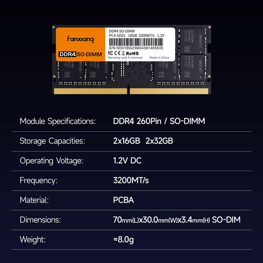 Fanxiang DDR4 32GB (2 x 16GB) PC Memory RAM Sodimm 3200MHz (PC4 25600) 260-Pin