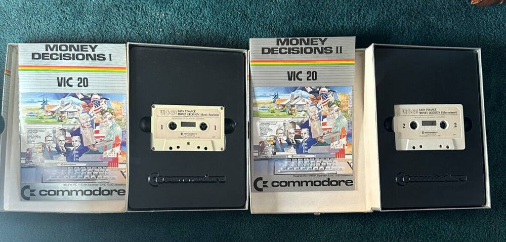 Money Decisions I & II For Commodore VIC-20 Complete In Box