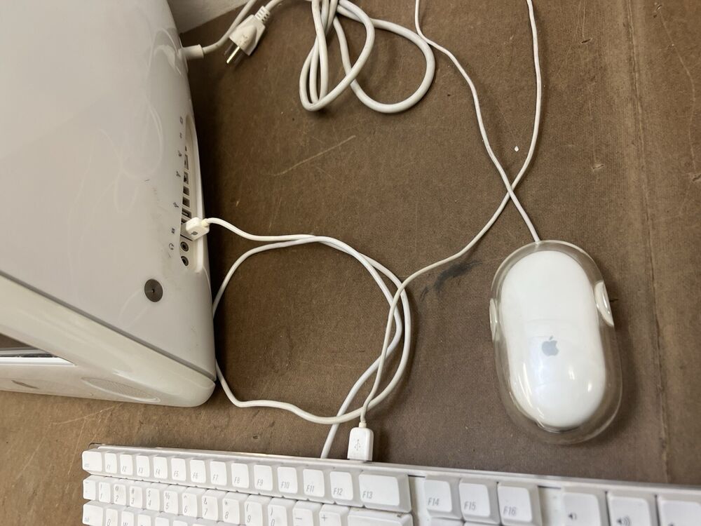 Vintage Apple eMac A1002 All-in-One Power PC with Keyboard & Mouse - Fully Functional Computer